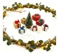 LED Olive Vine Garland - 6FT Pre-lit Artificial Olive Branch with 96 Warm White Fairy Lights & Auto Timer, Battery Powered Flexible Garland for Mantle, Wedding, Christmas, All-Season Home Deco(Style3)