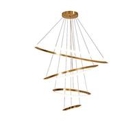LED Ovale de 40,6 cm Contemporain à 2 Anneaux, Lampe Suspendue d'intérieur, éclairage réglable, décoration Moderne créative, plafonnier encastré pour Salon, Chambre à Coucher, Bureau, 6000 K