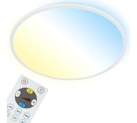 Led Panel Briloner Leuchten Slim, 22 W, 3000 Lm, Ip20, Blanc, Plastique, Dimmable, Avec Télécommande, 42 Cm