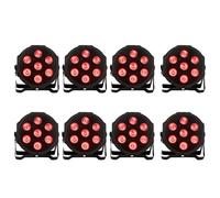 LED Par Light, mélange de couleurs RGBWA+UV, contrôle DMX512, 8PCS RGBW, prise EU