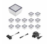 LED pavé Gorgon encastré de sol pour extérieur 10x10cm 12V blanc froid