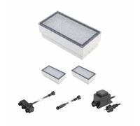 LED pavé Gorgon encastré de sol pour extérieur 20x10cm 12V bleu 3pcs