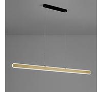 LED Pendant Light Minimalist Linear Chandelier Ceiling Hanging Lamp, Long Strip Suspended Lamps 3 Color Mode Chandeliers for Living Dining Room Kitchen Island