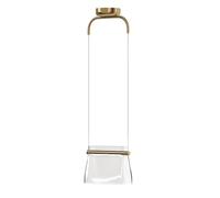 LED Pendelleuchte à Manger 12,7 CM Large Verre Métal 3000 K Laiton Suspendue