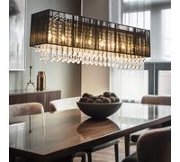 LED Pendule Plafonniers Verre Cristal la Vie Ess Chambre Lampe Suspendue Noir