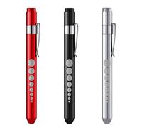 Led Penlight Penlight Pen Torch (Pack Of 3),Reusable Led Pen Lamp With Pupil Gauge With Pocket Clip