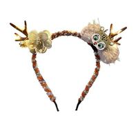LED Pet Antler Headband - Christmas Reindeer Headband for Dogs and Cats | Elastic Light Up Hairband with Adjustable Strap, Soft Festive Accessory, Holiday Party Gathering for Photo Props Decoration