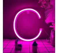 LED Pink Néon Lettre Signes Signes Néon Lights Lumières de l'alphabet Signe de la lettre de la lettre/USB Mot de marquage à LED Mot de marquage au néon Accessoires de fête Accessoires muraux Décor