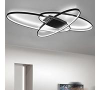 LED PLADIER LAMBRE Salon Cuisine Salle COUNTRAL Maison PLAFE Plage Oval À 3 Ring DÉCORATION du CHANDELLE DIMMABLE D'AMBRE Acrylique avec ÉCLAIRAGE DE Chandelier RÉSULÉ