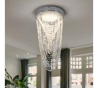 Lustre LED plafonnier plafonnier lampe en cristal, suspension cristal chromé, 12W 910lm 3000K, DxH 20x34 cm