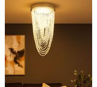 Lustre LED plafonnier plafonnier lampe en cristal, suspension cristal chromé, 12W 910lm 3000K, DxH 20x34 cm