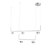 LED Plafond Pendule Lampe Suspendue Luminaire Métal Nickel Mat Chrome Opale Salon