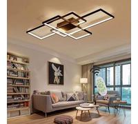 LED Plafonnier Applique Murale Lampe de plafond Moderne Noir Rectangle Désign Abat jour Applique pour Chambre Salon Cuisine Salle à manger Loft Escalier Couloir Dimmable avec télécommande,Noir,90cm