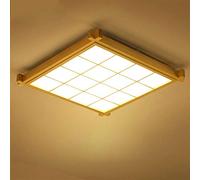 LED Plafonnier en Bois, Lampe Carrée sur Plafond Tatami Japonais Anti-Humidité Anti-Poussière Éclairage intérieur Plafonnier [Classe énergétique A++] (Color : Warm Light, Size : 38 * 6.5cm)