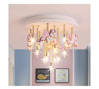 LED Plafonnier,moderne Enfants Éclairage Dimmable Plafonnier créatif dessin animé Licorne dessin Applique Murale décoratif de la maternelle Chambre Salon Salle À Manger Fille garçon Chambre lampe,Rose