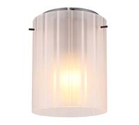 LED plafonnier satiné lampe de salon verre rainuré plafonnier gris lampe de couloir, 1x 9W 810Lm blanc chaud, DxH 18 x 23 cm