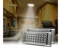 LED plafonniers, Riloer 2PCS 12V voiture dôme intérieur feux de toit pour camping-cars camping-car camping-car camping-car avec 36 lumières LED, super lumineux