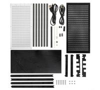 LED pour kit de musique matrice 24 x 16, kit de soudure DIY avec 5 modes d'affichage et contrôle de la luminosité, réactif audio pour effets de lumière rythme, blanc (E)