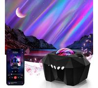LED Projecteur Ciel étoilé Lampe Enfants Étoile Lune Veilleuse Vagues d'eau Bluetooth Musique Haut-parleur Avec télécommande, Noir