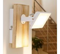 Spot LED spot verre métal bois blanc pivotant H 150 cm salon salle à manger