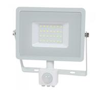 V-TAC Projecteur LED pour puce Samsung 30 W avec capteur de mouvement et crépusculaire et interrupteur manuel de verrouillage, couleur blanc 6400 K IP65