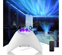 LED Projocteur de Ciel Étoilé pour enfants et adultes, projecteur galaxie aurores boréales avec haut-parleurs Bluetooth et bruit blanc, lampe projecteur étoiles pour plafond de chambre à coucher