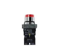 LED Push Button Switch XB2-BW3462 Red & XB2-BW3361 Green Flat Round Indicator Light Silver AUOQKQUT(Rot)