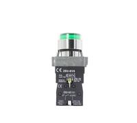 LED Push Button Switch XB2-BW3462 Red & XB2-BW3361 Green Flat Round Indicator Light Silver MQXFCZUX(Green)
