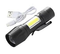 LED Rechargeable Torch - Handheld Flash Light, Adjustable Beam Lighting Device Item, Portable Outdoor Illumination Accessory Tool, Durable Light Equipment | Camping Trip, Hiking