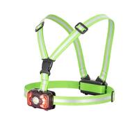LED Reflective Vest with Chest Light - Motion Sensor USB Rechargeable | Adjustable Straps (30-130cm) | ABS, Aluminum & Electronic Components | 6-Mode Motion-Sensor Reflective Vest Light for Night R