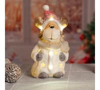 LED Renard Figure Décoration de Noël Paillettes Lampe de table X-MAS Avent