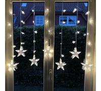 LED Rideaux avec Étoiles Guirlande Lumineuse Étoile Intérieur Extérieur Courant