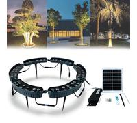 LED Ring Tree Light, LED Surrounding Colored Landscape Lighting Tree Spotlight, IP65 Waterproof Trees Up Lights with Ground Stake, Landscape Spotlights for Yard Garden Pathway (Green,6lights)