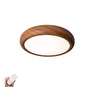 LED Rond Plafonnier Rencontre Moderne Opaline Ombre Lampe De Plafond Avec Lointain Dimmable Couleur Du Bois Métal Lampe De Plafond Pour Salon Salle à Manger-Pas de gradation des aurores boréales 40cm