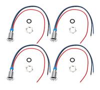 LED rondes pré-câblées étanche double couleur indicateur lumineux anode commune 10 mm 1224 V pour modification d'ordinateur de voiture instruments de contrôle industriel en laiton (Rouge Bleu)