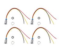 LED rondes pré-câblées étanche double couleur indicateur lumineux anode commune 10 mm 1224 V pour modification d'ordinateur de voiture instruments de contrôle industriel en laiton (Rouge Jaune)