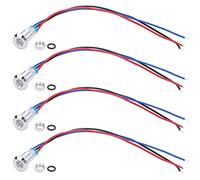 LED rondes pré-câblées étanche double couleur signal lumineux anode commune 8 mm 36 V 4 jeux pour modification par ordinateur commutateurs de contrôle d'accès machines-outils CNC (Rouge Bleu)