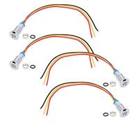 LED rondes pré-câblées étanche double couleur signal lumineux anode commune 8 mm 36 V 4 jeux pour modification par ordinateur commutateurs de contrôle d'accès machines-outils CNC (Rouge Jaune)