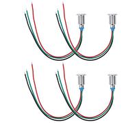 LED Rondes Pré-câblées, Lumières Bicolores en Métal étanches 4 Pièces Anode Commune 3-6 V 10 Mm Diodes électroluminescentes LED avec Bague d'étanchéité Intégrée pour