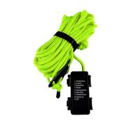 LED Rope Lights Outdoor Waterproof | Polyester, 3/5/10m, 132/172/320g | Windproof Camping Rope, Tent Fixing Cord, 8 Lighting Modes, Orange & Green, Battery-Powered AA, IP66 Weatherproof, 1pc