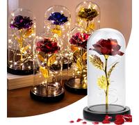 LED Rose éternelle dans un verre, roses avec lumière, roses cadeaux pour femmes, maman, dames, anniversaire, anniversaire, Saint-Valentin, fête des mères