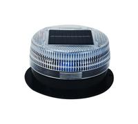 LED Safety Beacon - 10cm Solar Powered | ABS Magnetic Warning Lamp, Flash Mode Light for Traffic Roadside Industrial Site Foggy Rainy Day Visibility Improvement Easy Install Energy Saving