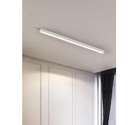 LED Salon Plafonnier Dimmable Cuisine Noir Lamp de plafond Acrylique Lampe miroir Aluminium Longue rampe lumineuse Plafonnier Salle de bain pour couloir Bureau Chambre à coucher (Blanc,80cm)