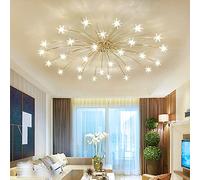 Led Salon Plafonnier Star Chambre Lampes de Plafond Ciel étoilé Design Chambre Enfants Lampes Suspendues Verre Abat-jour Pour Cuisine Restaurant Lampes (Chaude Lumière, Chrome 28)