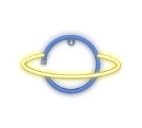 LED-Schild de Néon avec pile / USB LED-Licht Home Enseigne lumineuse veilleuse Saturne - jaune/bleu