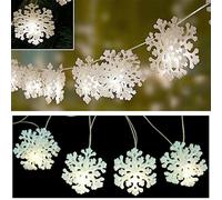 LED Schneeflocken-Lichterkette 4m Décoration de Noël Décoration D'Hiver Fenêtre