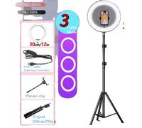 LED Selfie Ring Light, dimmable, support de trépied, 12in 200cm trépied