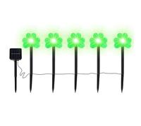 LED Shamrock Lights, St Patricks Day Solar, 13.39x4.33x4.33 Inches Yard Stake with Green, Outdoor Decoration Sign, Pathway Lighting Accessory with Festive Design, Lawn and Garden Lights for Holiday