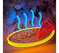 LED signe Snack enseignes au néon nourriture LED lumières magasin mur décoratif pop-corn lampes Pizza Burger Tacos décoration lumière USB luminosité réglable