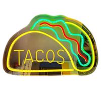 LED signe Snack enseignes au néon nourriture LED lumières magasin mur décoratif pop-corn lampes Pizza Burger Tacos décoration lumière USB luminosité réglable